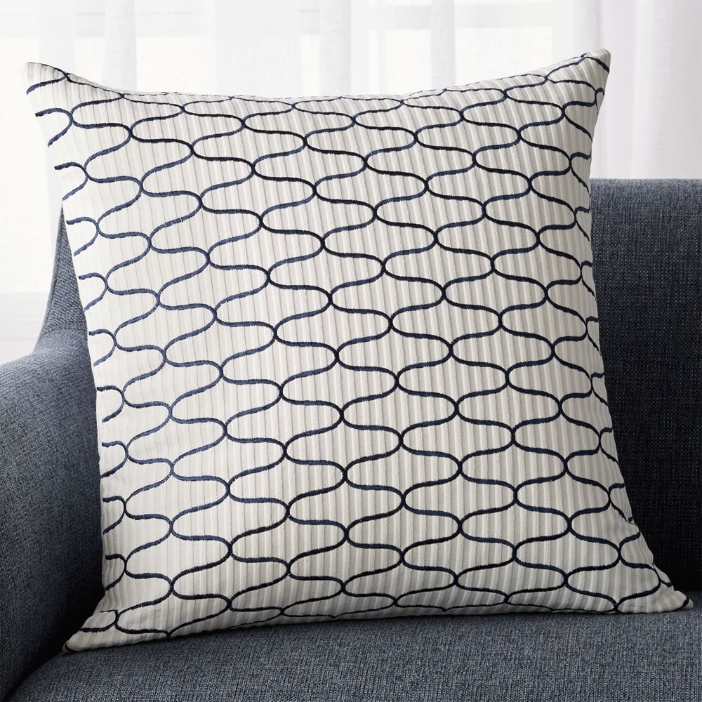 Tali Patterned Pillow with Feather-Down Insert 23" - Image 0