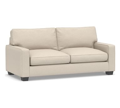 PB Comfort Square Arm Upholstered Sleeper Sofa, Box Edge Memory Foam Cushions, Textured Twill Khaki - Image 0