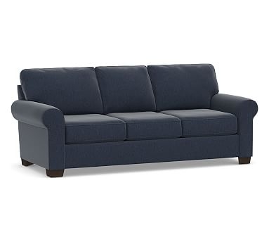 Buchanan Roll Arm Upholstered Sofa 87", Polyester Wrapped Cushions, Sunbrella(R) Performance Chenille Indigo - Image 0