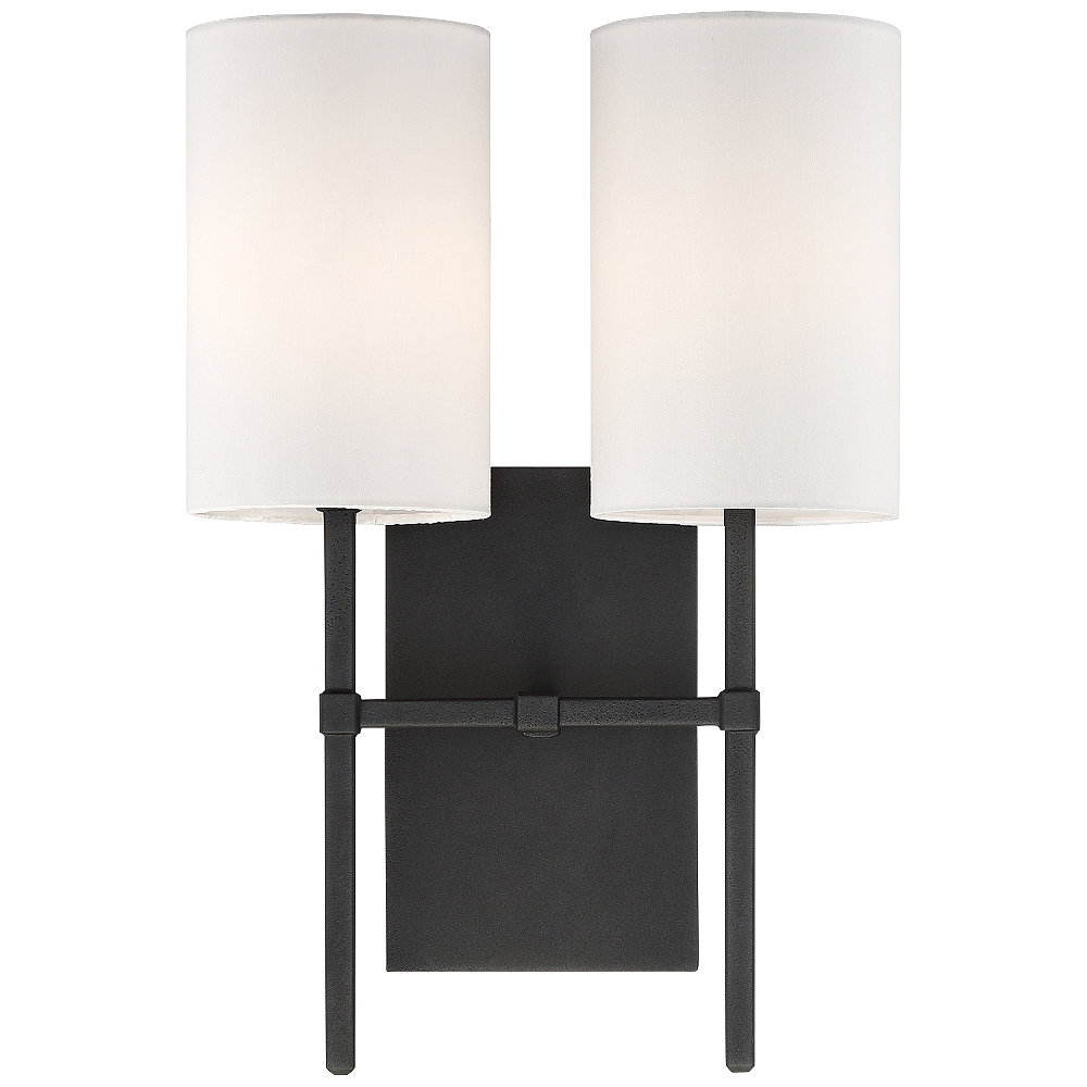 Veronica 16 1/2" High Black Forged 2-Light Wall Sconce - Style # 73A16 - Image 0
