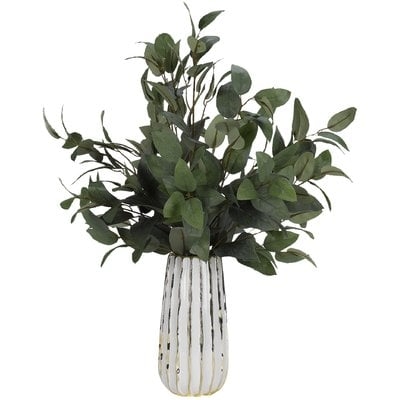 Elm Branches Plant in Ceramic Vase - Image 0