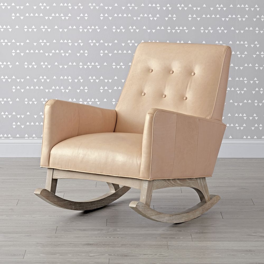 Everly Leather Tufted Rocking Chair - Image 0
