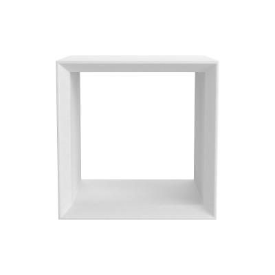 Pierre Square Concrete Side Table, White - Image 0