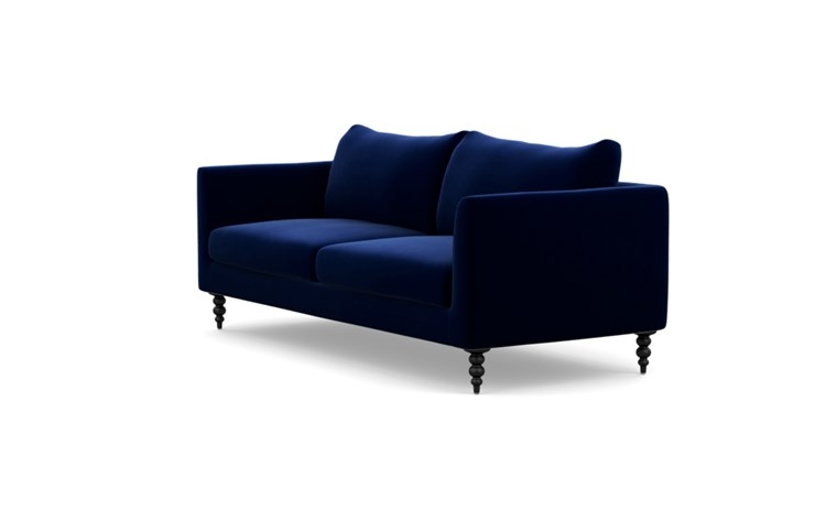 Owens Sofa with Oxford Blue Fabric and Matte Black legs - Image 4