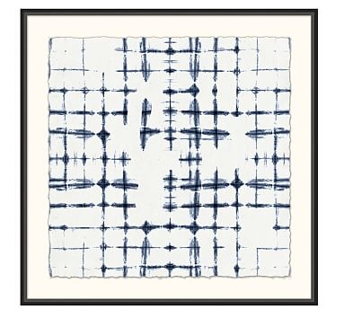 Shibori Cross Hatch Framed Print, 36 x 36" - Image 0