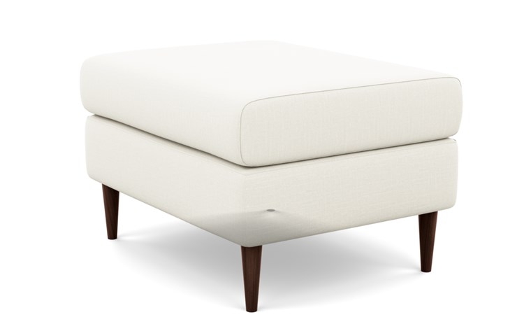 Asher Ottoman with Ivory Fabric and Oiled Walnut legs - Image 4