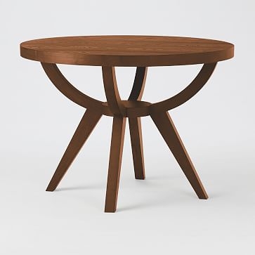 Arc Base Pedestal Table, 42", Dark Walnut - Image 0