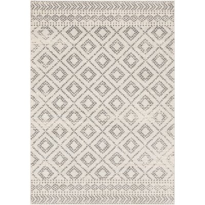 Woodrum Distressed Global-Inspired Light Gray/White Area Rug 7'10" x 10'3" - Image 0