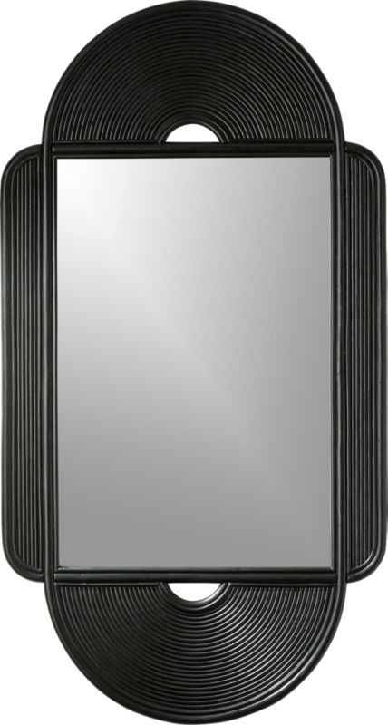 Iris Black Large Rattan Mirror - Image 3