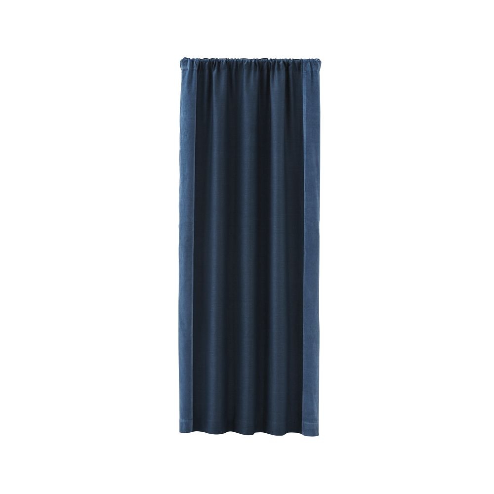 Ezria Blue Linen Curtain Panel 48"x96" - Image 0