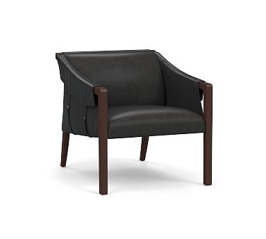 Kent Leather Armchair, Polyester Wrapped Cushions, Nubuck Cocoa - Image 0