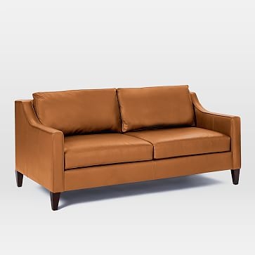 Paidge Sofa, Leather, Saddle, Poly, Taper Pecan - Image 0