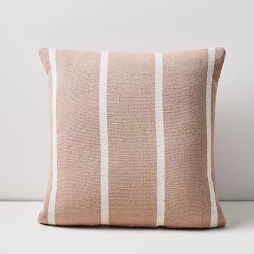 Simple Stripe Pillow, 20"x20", Pink Stone - Image 0