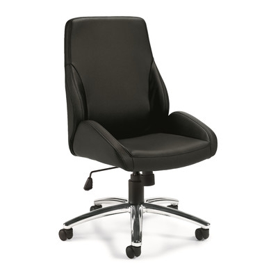 High-Back Leather Desk Chair - Image 0