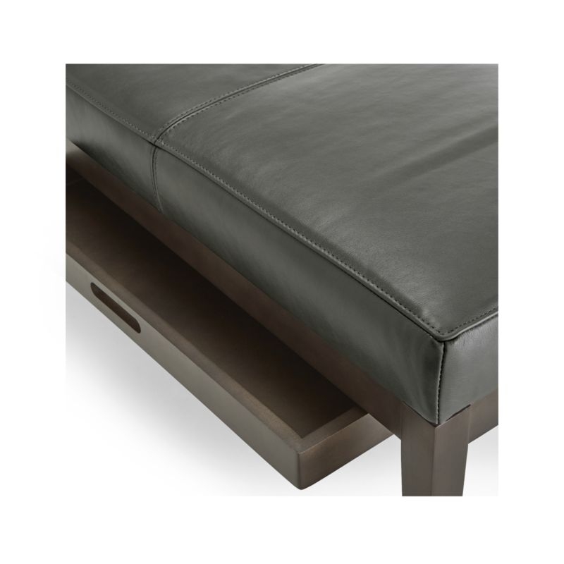 Nash Leather Large Bench with Tray - Image 5