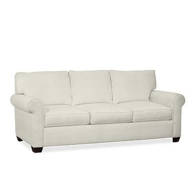 Buchanan Roll Arm Upholstered Sleeper Sofa, Polyester Wrapped Cushions, Basketweave Slub Ivory - Image 2