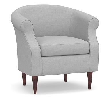 SoMa Lyndon Upholstered Armchair, Polyester Wrapped Cushions, Brushed Crossweave Light Gray - Image 2
