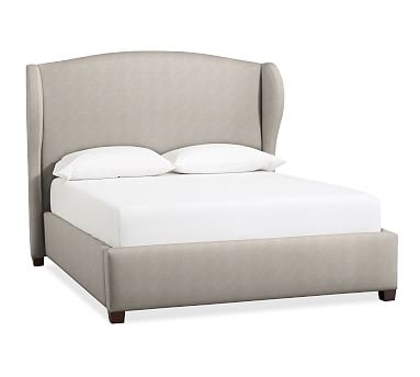 Raleigh Upholstered Wingback Bed, King, Performance Slub Cotton Silver Taupe - Image 2
