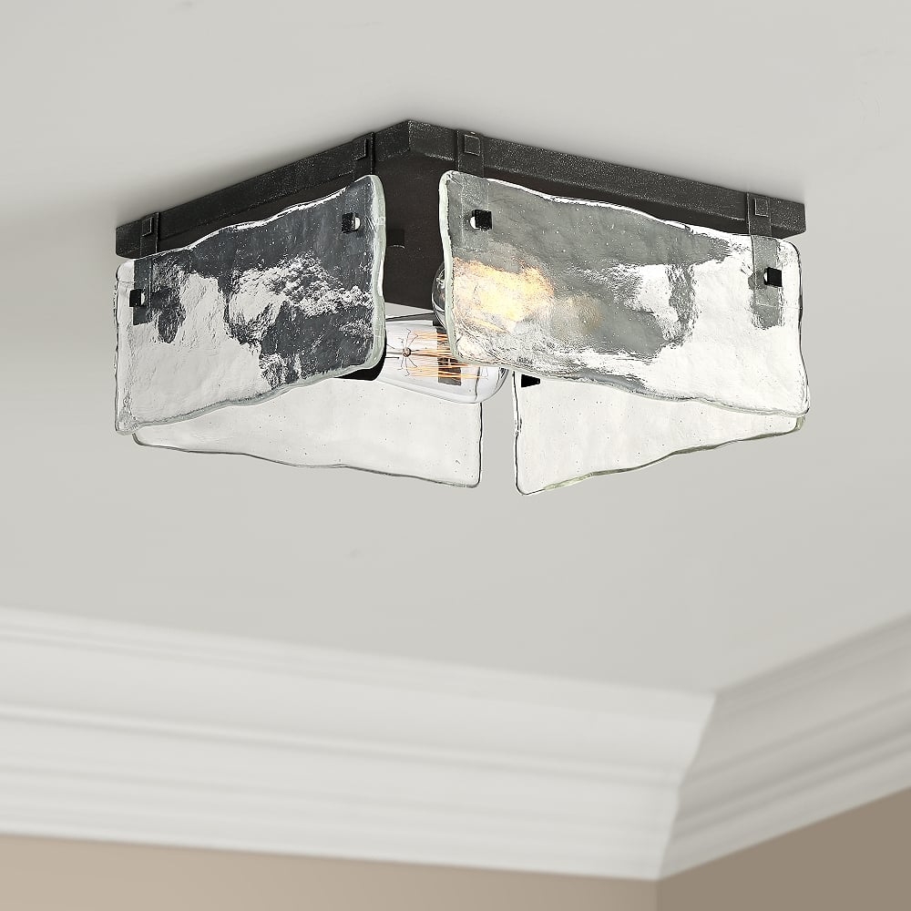 360 Lighting Cassington 11 3/4" Glass Square 2-Light Ceiling Light - Image 0