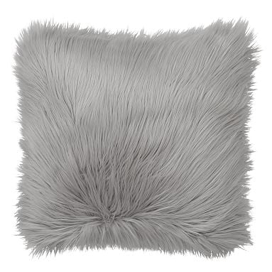 Fur-Rific Faux Fur-Pillow Cover, Himalayan Grey - Image 0