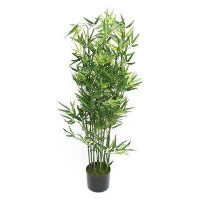 3.75 Ft. (45 In.)  Faux Bamboo Plant - Lush Artificial Bamboo In Plastic Pot - Image 0