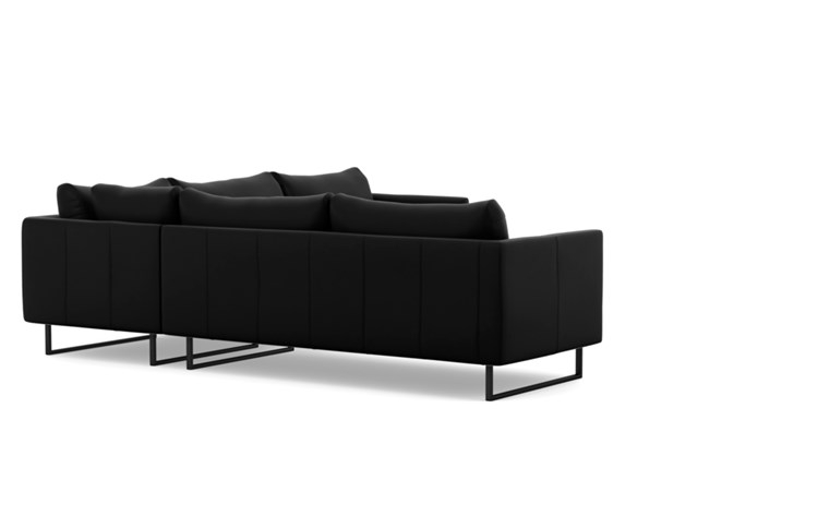 Owens Leather Corner Sectional with Black Night Leather and Matte Black legs - Image 1