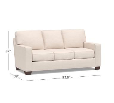Buchanan Square Arm Upholstered Sleeper Sofa, Polyester Wrapped Cushions, Washed Linen/Cotton Silver Taupe - Image 3