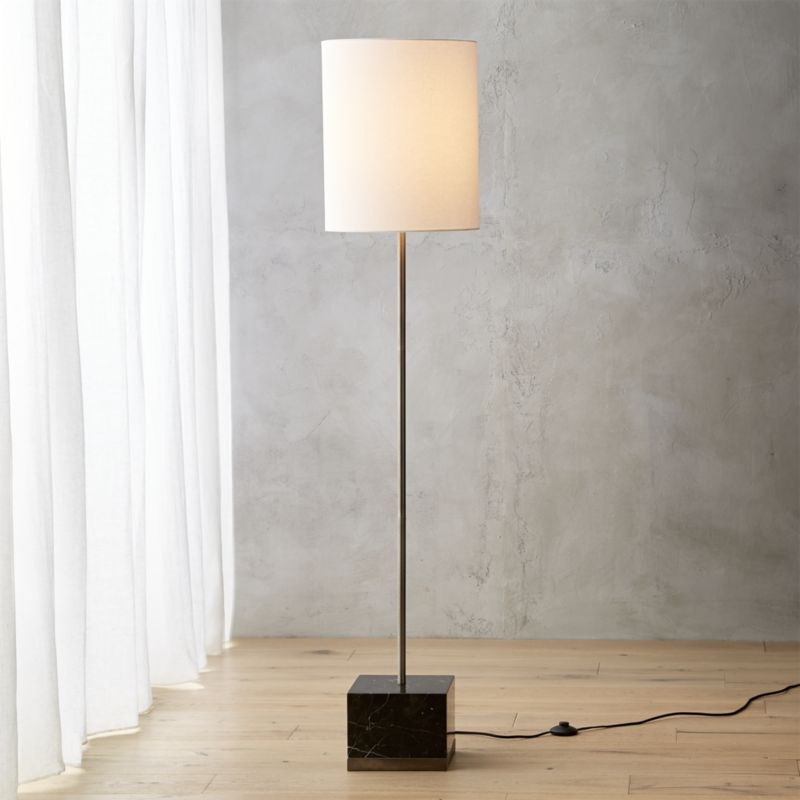 Sharp Black Marble Floor Lamp - Image 1