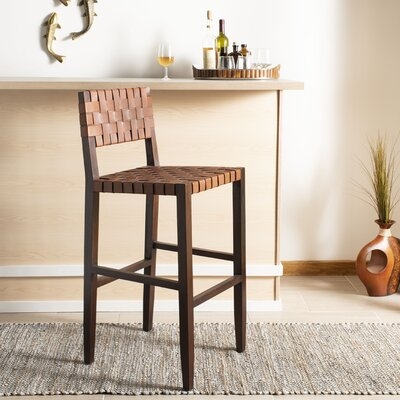 Delaria Leather Woven 30" Bar Stool - Image 0