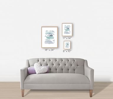 Minted(R) Blue Whales Wall Art by Kelsey Carlson; 11x14, Natural - Image 1