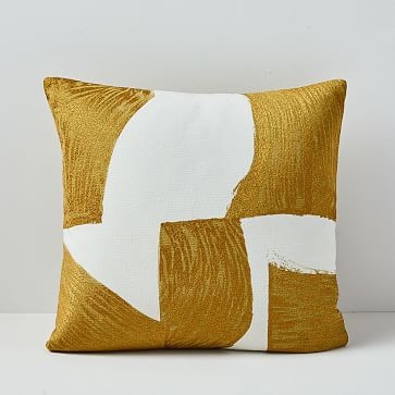 Embroidered Geo Pillow Cover, 20"x20" - Image 0