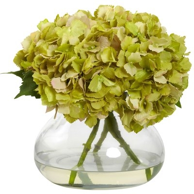 Blooming Hydrangea Floral Arrangement in Vase - Image 0
