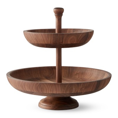 Walnut Tiered Fruit Bowl - Image 1