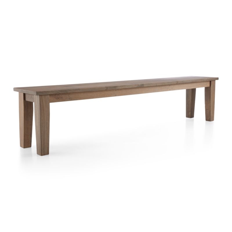 Basque 84" Light Brown Solid Wood Dining Bench - Image 1