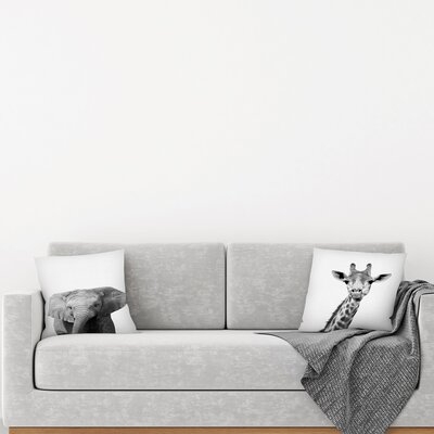 Nuada 2 Piece Giraffe and Elephant Throw Pillow Insert Set - Image 0