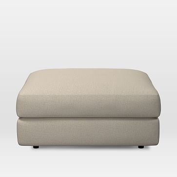 Urban Ottoman, Heathered Crosshatch, Natural, Concealed Supports - Image 2