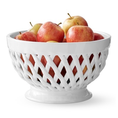 Woven Fruit Basket, White - Image 0