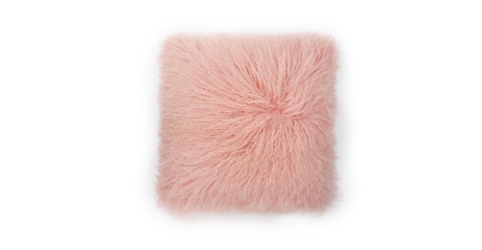 Bocco Pink Sheepskin Pillow - Image 0