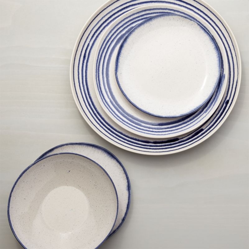 Lina Blue Stripe Dinner Plate - Image 1