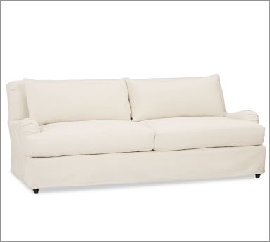 Carlisle Sofa Slipcover, Textured Twill Charcoal - Image 1