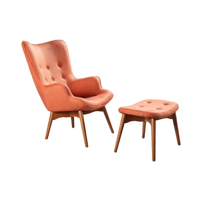 Ali  Wingback Chair and Ottoman - Image 0
