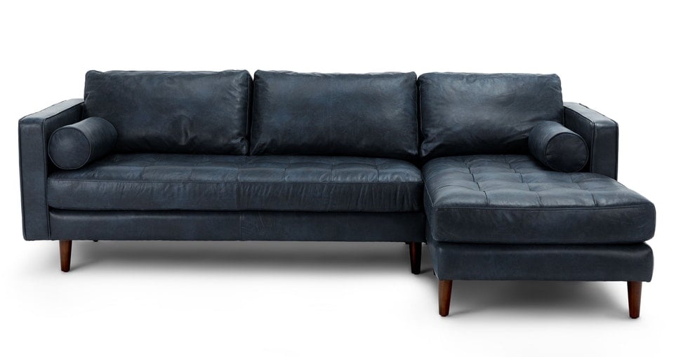 Sven Oxford Blue Right Sectional Sofa - Image 0