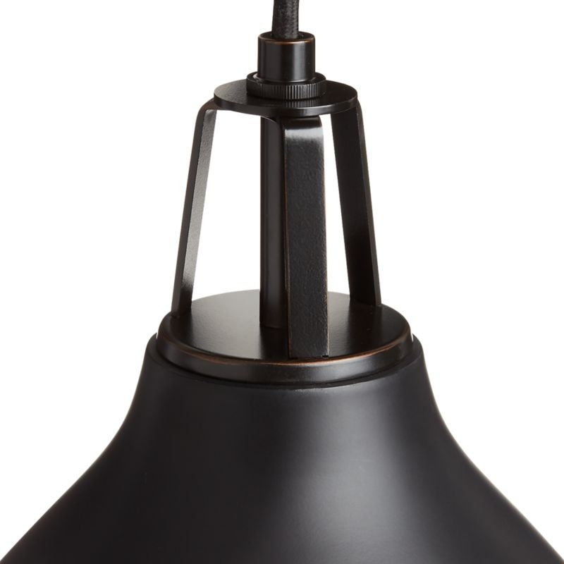 Maddox Black Bell Small Pendant Light with Black Socket - Image 1