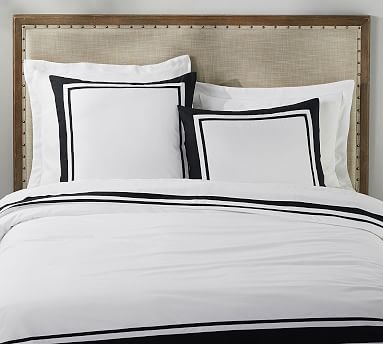 Parker Organic Percale Duvet Cover, Twin/Twin XL, Black - Image 0
