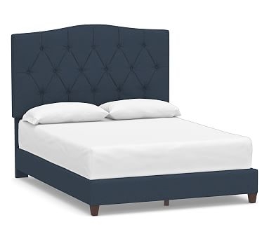 Elliot Upholstered Bed, Queen, Brushed Crossweave Navy - Image 0