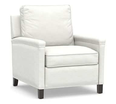 Tyler Square Arm Upholstered Recliner without Nailheads, Polyester Wrapped Cushions, Performance Slub Cotton White - Image 0
