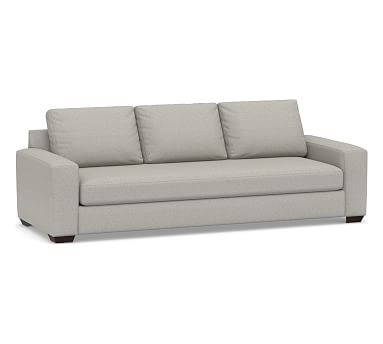Big Sur Square Arm Upholstered Grand Sofa 105" with Bench Cushion, Down Blend Wrapped Cushions, Performance Boucle Pebble - Image 0