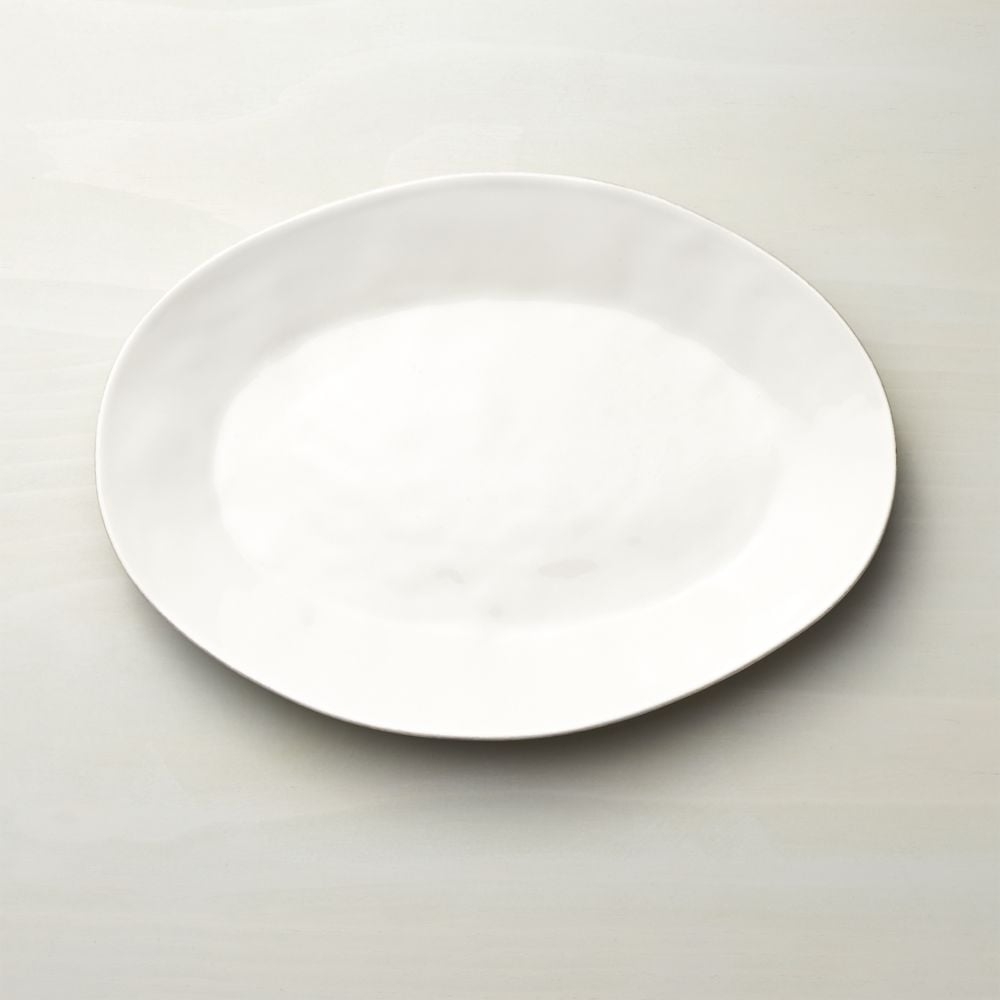 Marin White Small Oval Serving Platter - Image 0
