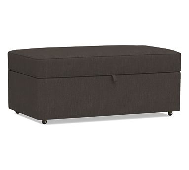 Buchanan Upholstered Cocktail Storage Ottoman, Polyester Wrapped Cushions, Textured Twill Charcoal - Image 0