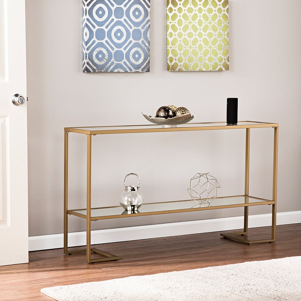 Horten Gold Narrow Console Table - Style # 39G51 - Image 0